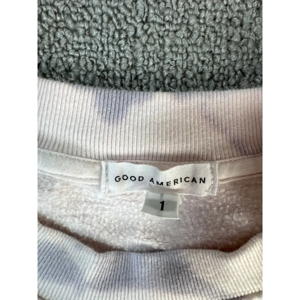 Good American Boyfriend Sweatshirt Crewneck Tie Dye Size Small